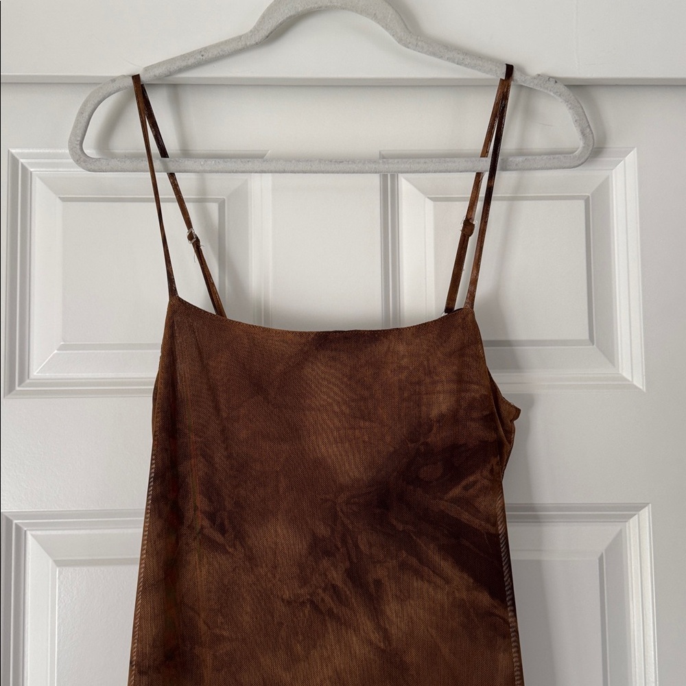 Steve Madden Brown Tie-Dye Midi Dress Size: 10 NWOT ✨ - Picture 3 of 5